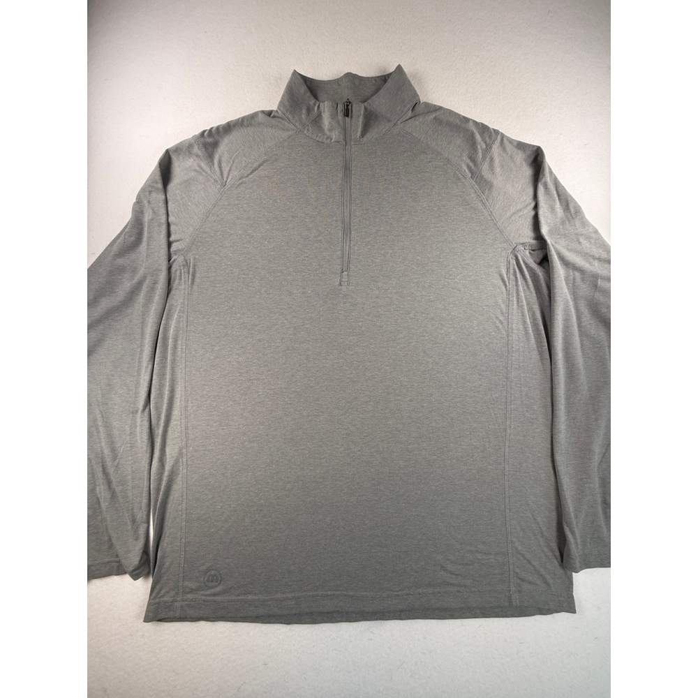 TravisMathew Men’s Heather Gray Quarter Zip Pullover Sweater XL